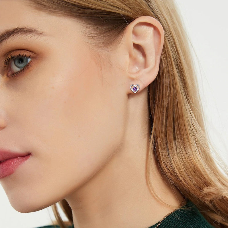 Sterling Silver Celtic Knot Birthstone Stud Earrings Birthday Gifts for