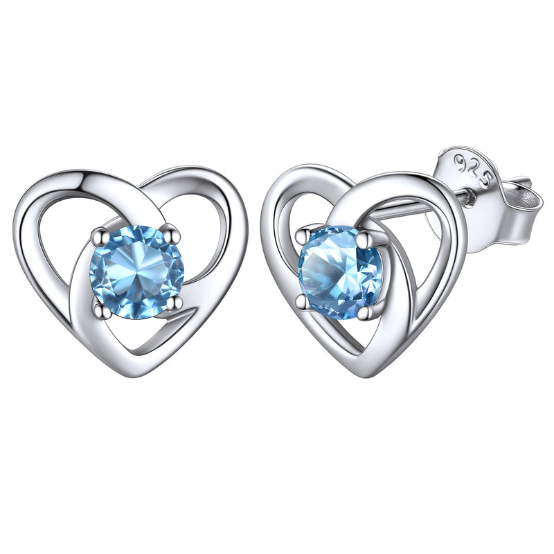 Sterling Silver Celtic Knot Birthstone Stud Earrings Birthday Gifts for