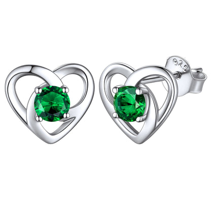 Sterling Silver Celtic Knot Birthstone Stud Earrings Birthday Gifts for