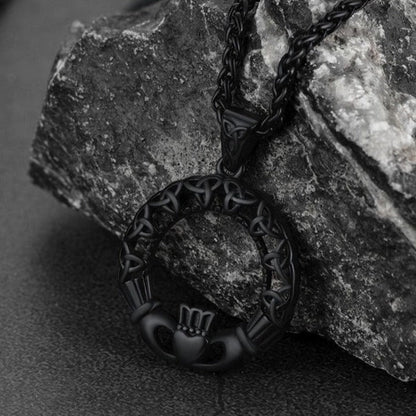Claddage Circle Celtic Knot Pendant Necklace for /