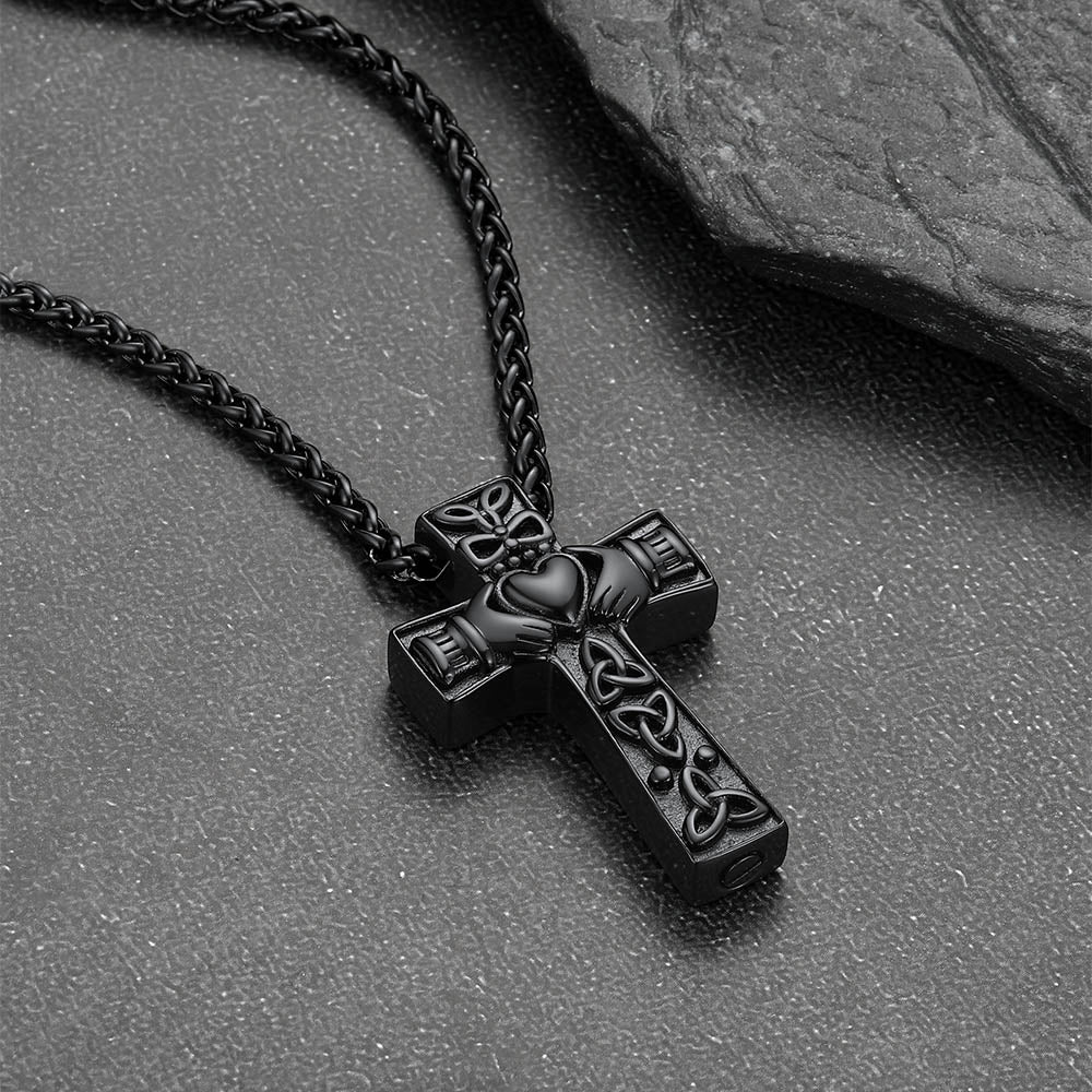 Custom Celtic Cross Urn Cremation Pendant Necklace for Ashes