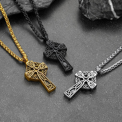 Custom Celtic Cross Urn Necklace for Ashes Cremation Jewelry