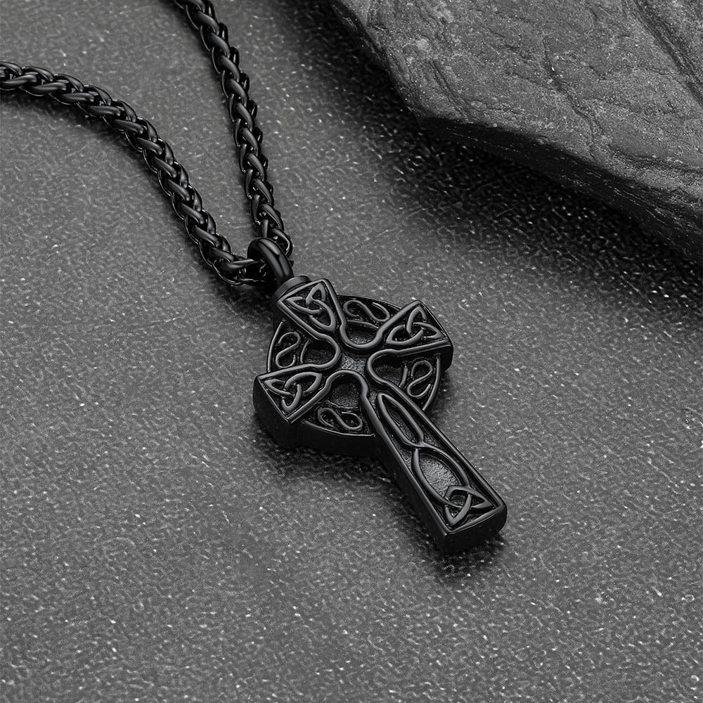 Custom Celtic Cross Urn Necklace for Ashes Cremation Jewelry
