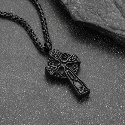 Custom Celtic Cross Urn Necklace for Ashes Cremation Jewelry