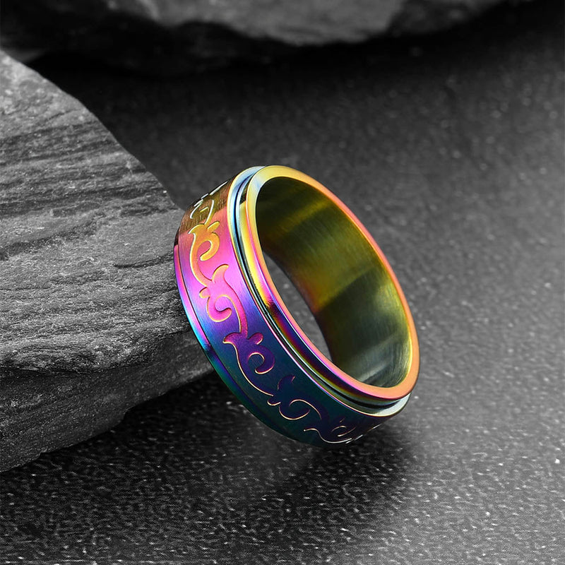 Celtic Knot Finger Spinner Band Ring for