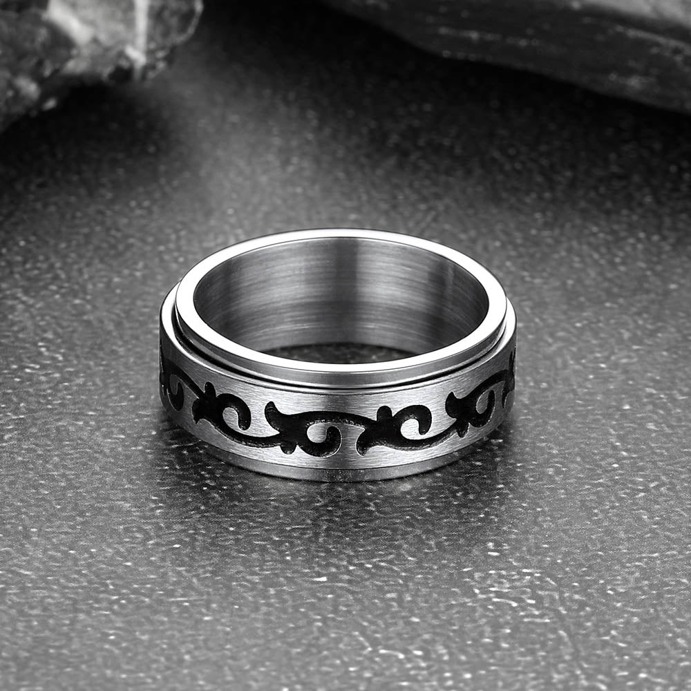 Celtic Knot Finger Spinner Band Ring for