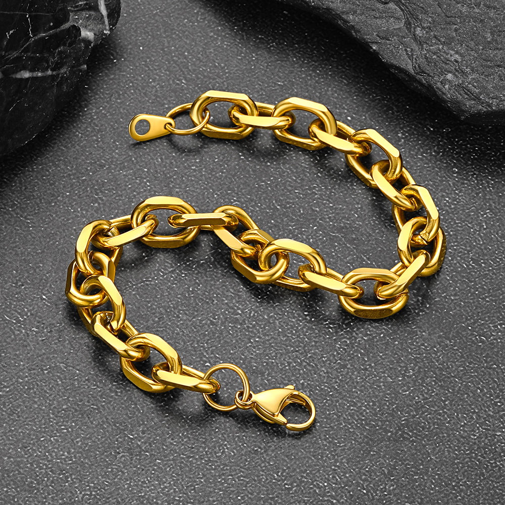 Stainless Steel Rolo Link Bracelet for