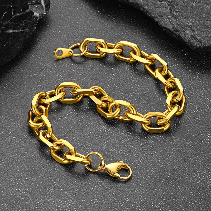 Stainless Steel Rolo Link Bracelet for