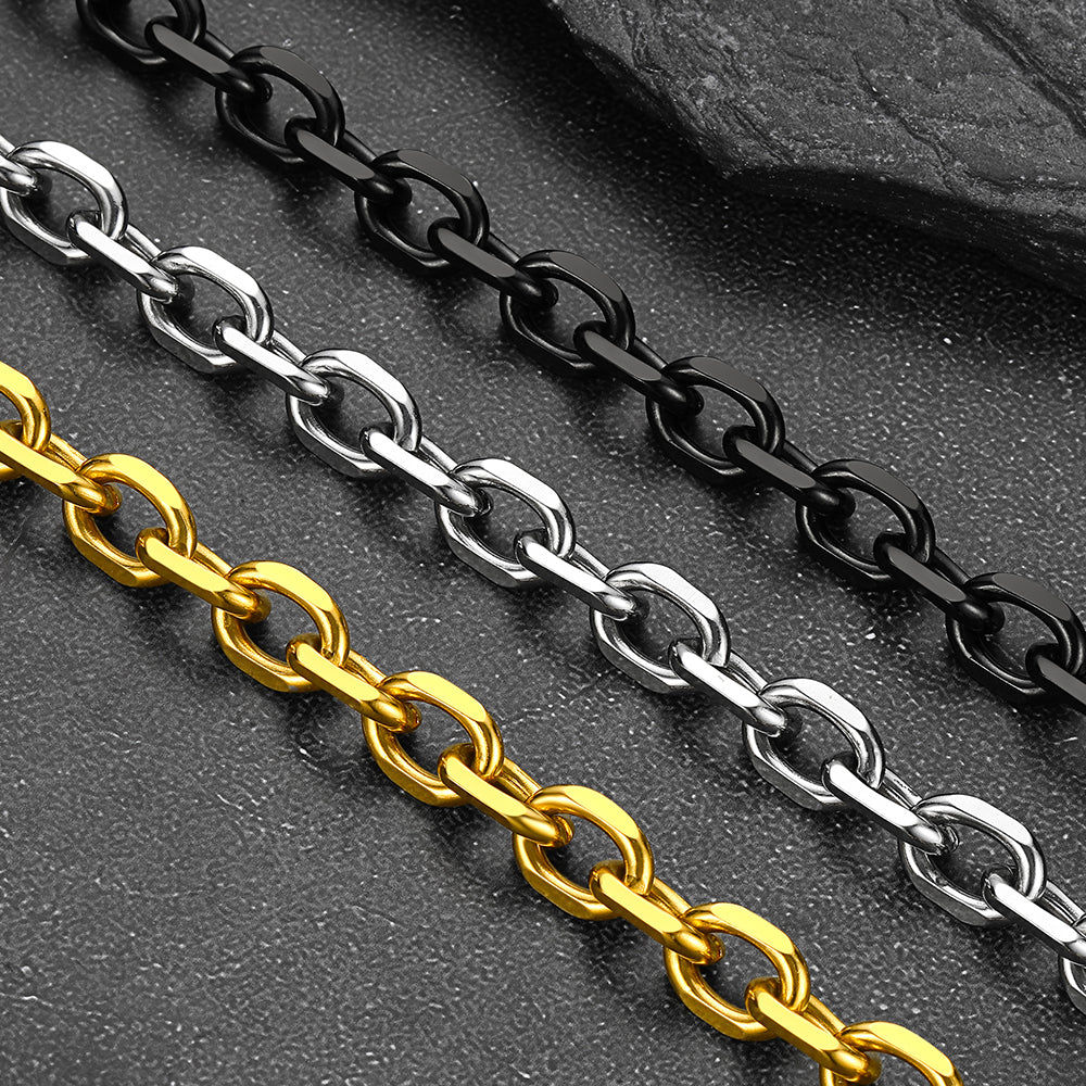 Stainless Steel Rolo Link Bracelet for