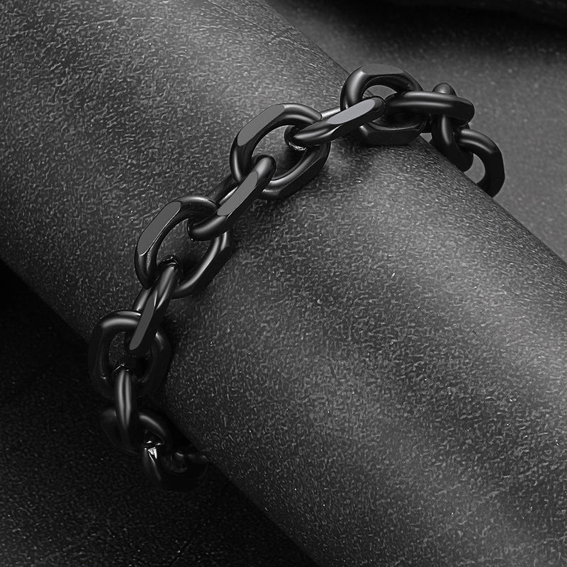 9mm Rolo Link Chain Necklace & Bracelet Set for