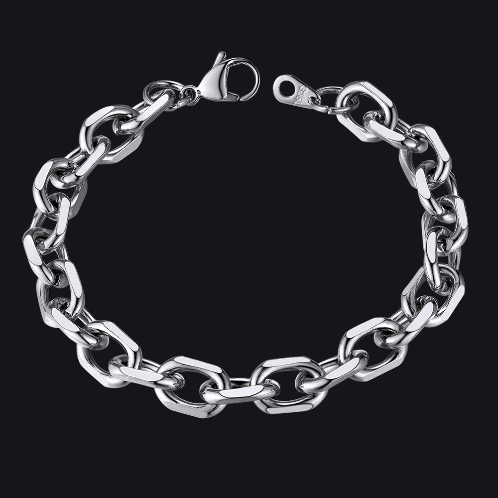 Stainless Steel Rolo Link Bracelet for