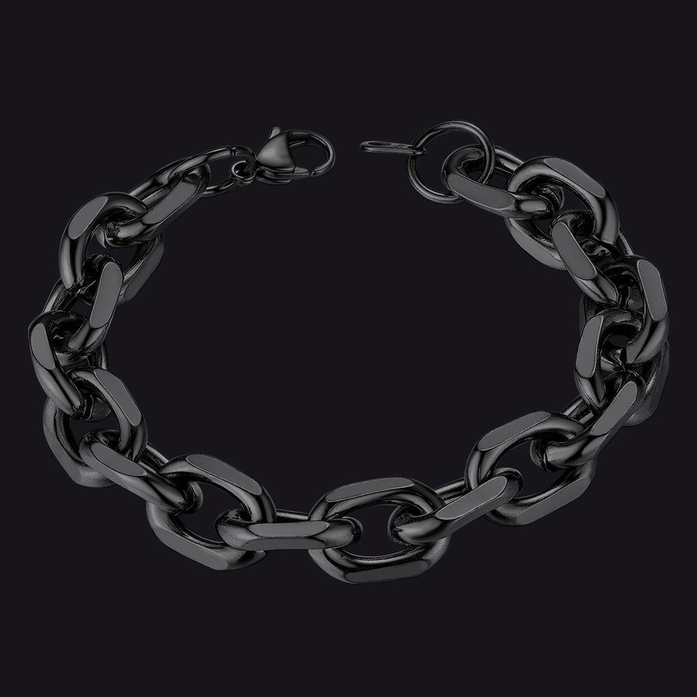 Stainless Steel Rolo Link Bracelet for