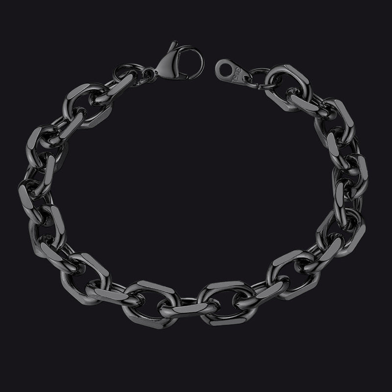 Stainless Steel Rolo Link Bracelet for