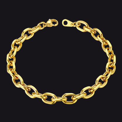 Stainless Steel Rolo Link Bracelet for