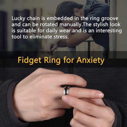Cuban Chain Link Fidget Spinner Anxiety Ring for