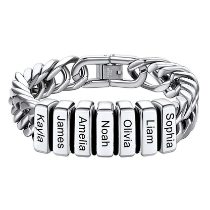 Personalized Cuban Link Bracelet Engraved Name Bracelet for