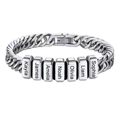 Personalized Cuban Link Bracelet Engraved Name Bracelet for