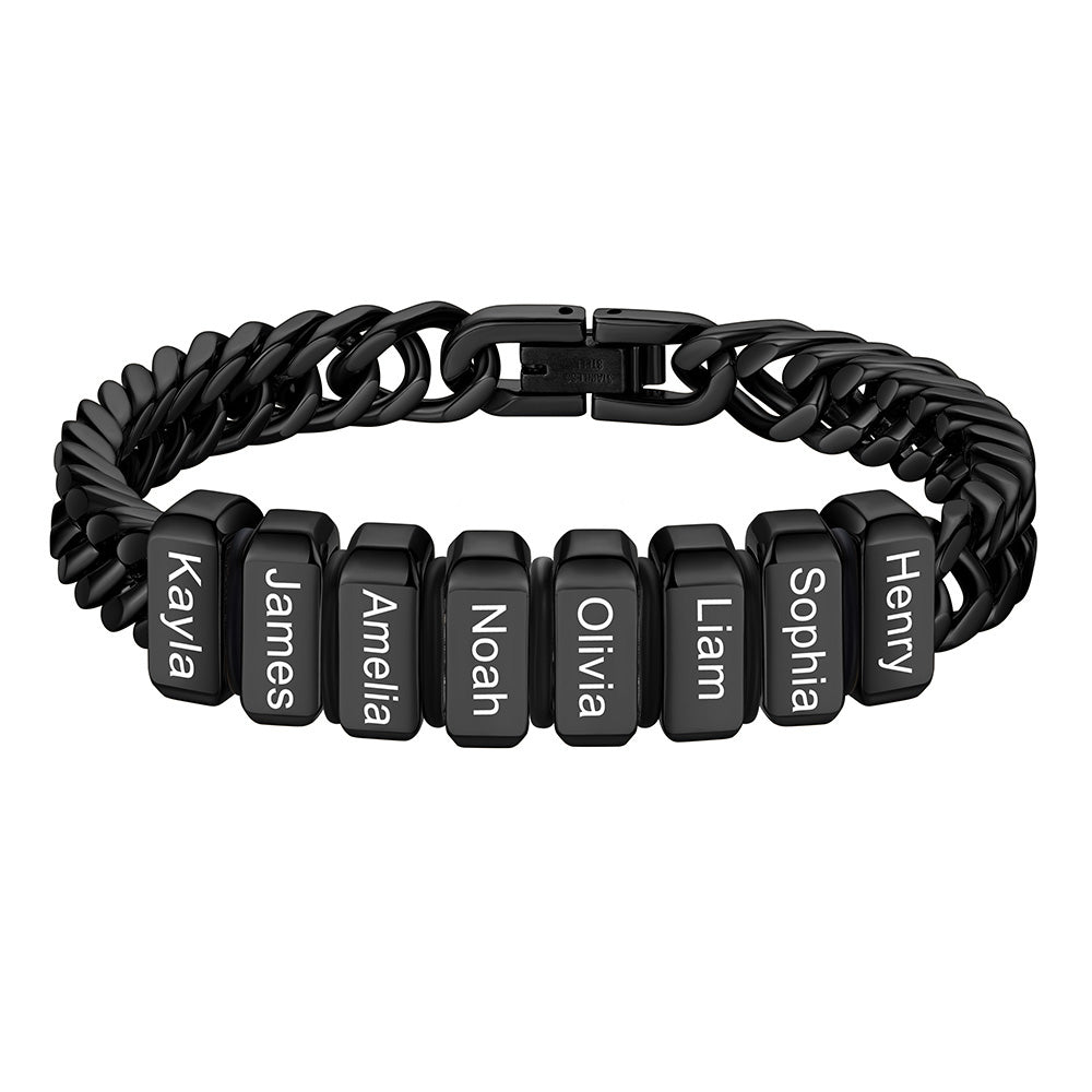Personalized Cuban Link Bracelet Engraved Name Bracelet for