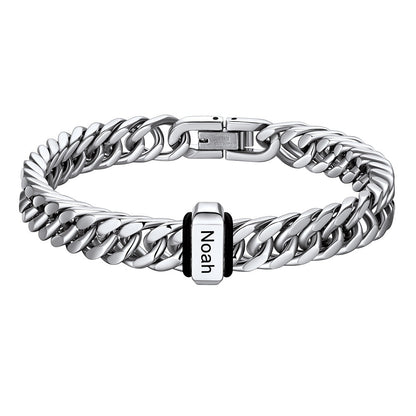 Personalized Cuban Link Bracelet Engraved Name Bracelet for