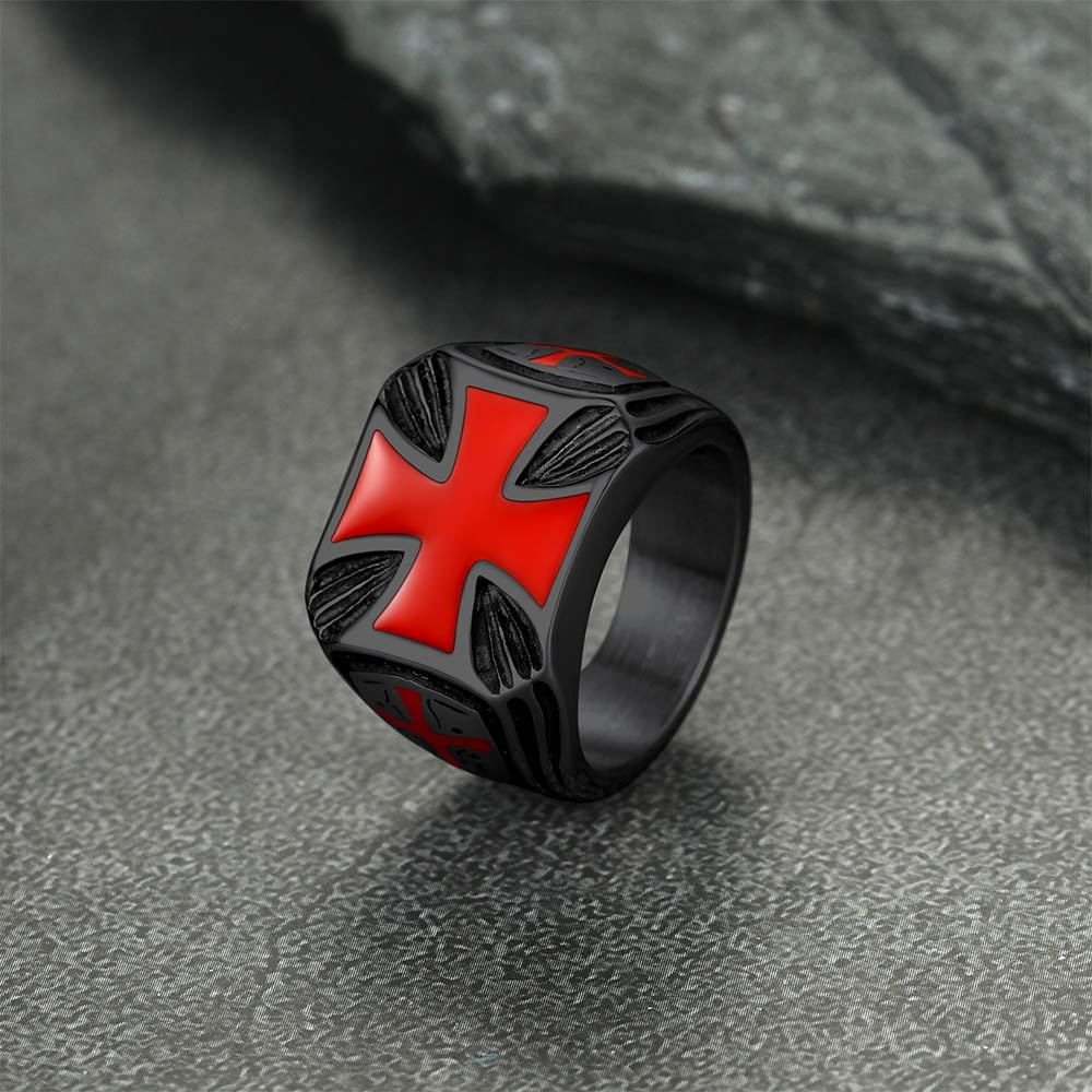 Christian Knights Templar Cross Ring for Stainless Steel