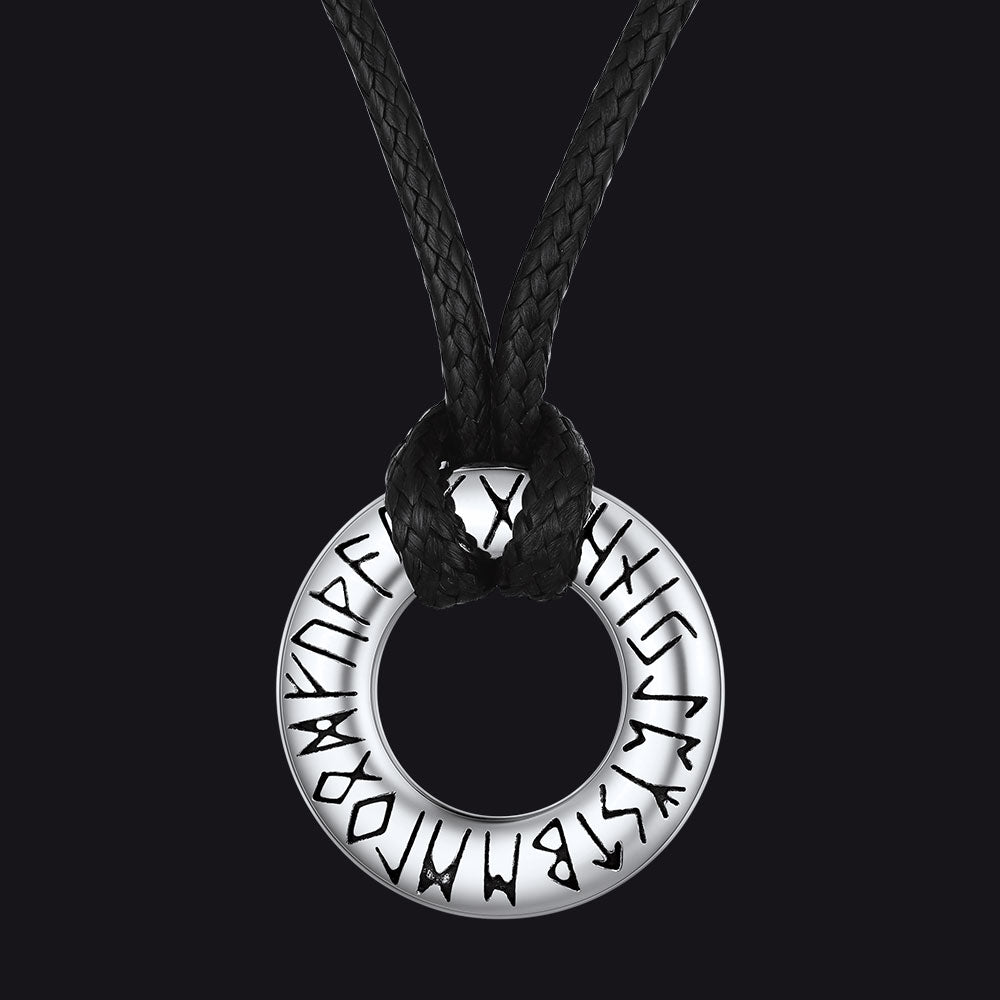 Viking Mobius Infinity Necklace Adjustable Leather Chain for