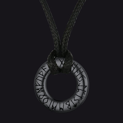 Norse Viking Rune Circle Chain Necklace for