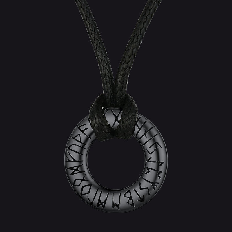 Norse Viking Rune Circle Chain Necklace for