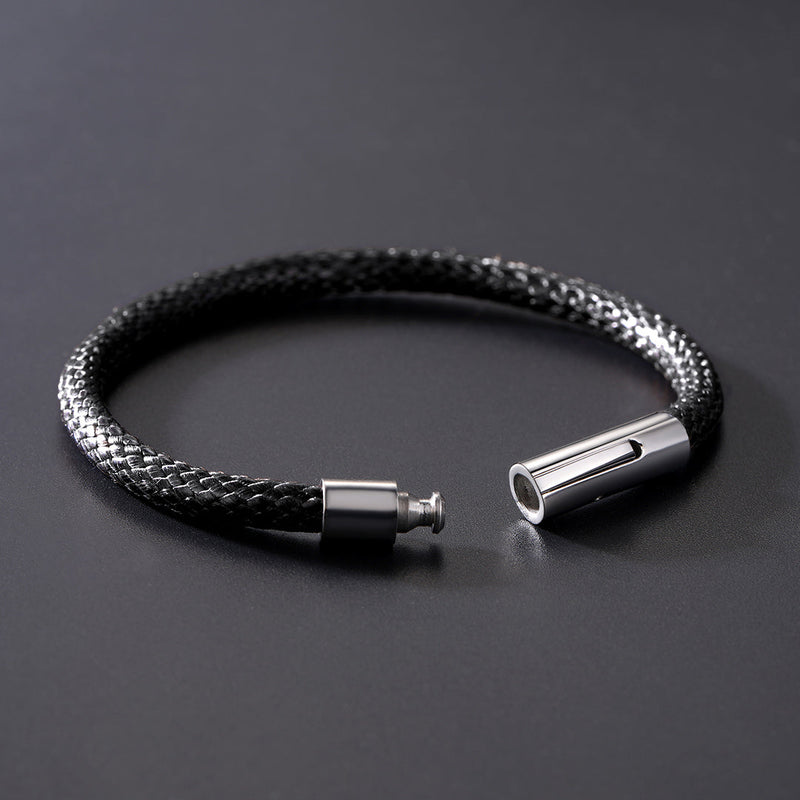 3mm Braided Leather Cord Chain Rope Necklace & Bracelet Set for