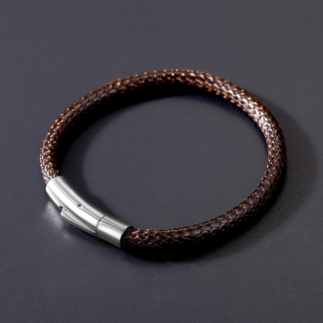 Clasp Braided Genuine Leather Bracelet Birthday Gift for