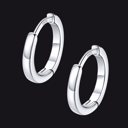 Classic Sterling Silver Huggie Hoop Earrings for