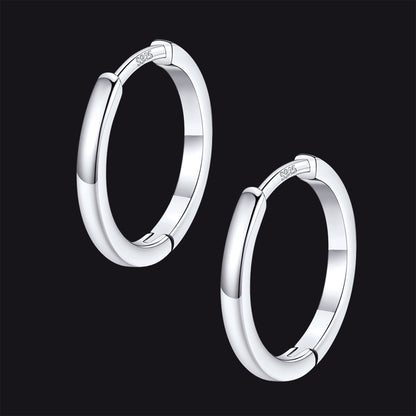 Classic Sterling Silver Huggie Hoop Earrings for