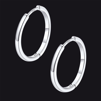 Classic Sterling Silver Huggie Hoop Earrings for