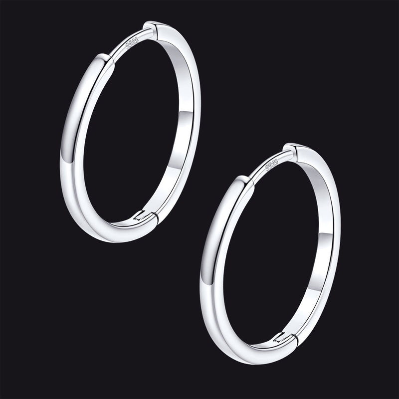 Classic Sterling Silver Huggie Hoop Earrings for
