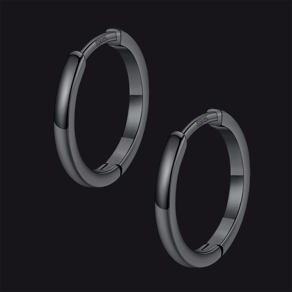 Classic Sterling Silver Huggie Hoop Earrings for
