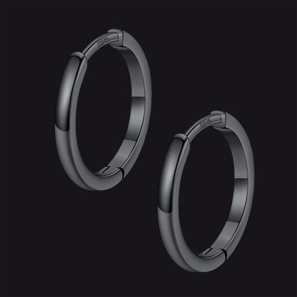 Classic Sterling Silver Huggie Hoop Earrings for