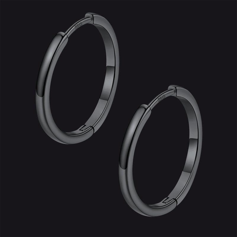 Classic Sterling Silver Huggie Hoop Earrings for