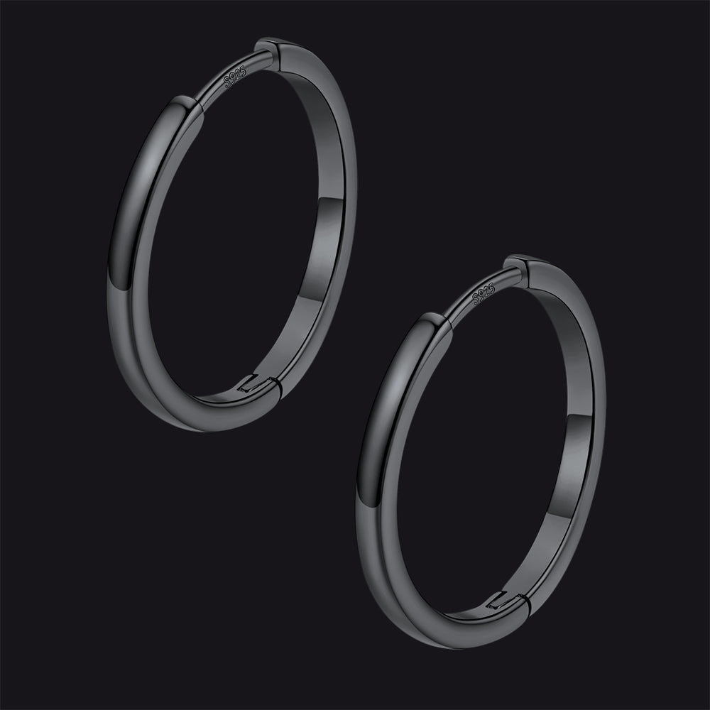 Classic Sterling Silver Huggie Hoop Earrings for