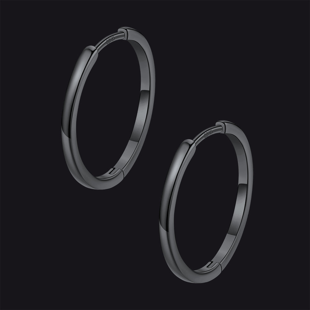 Classic Sterling Silver Huggie Hoop Earrings for