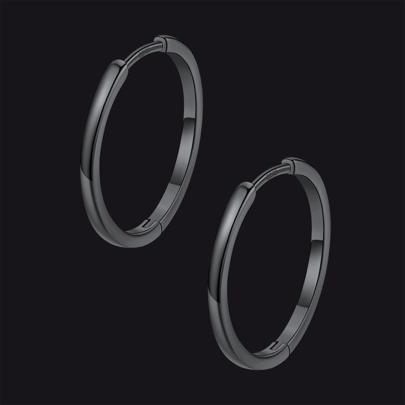 Classic Sterling Silver Huggie Hoop Earrings for