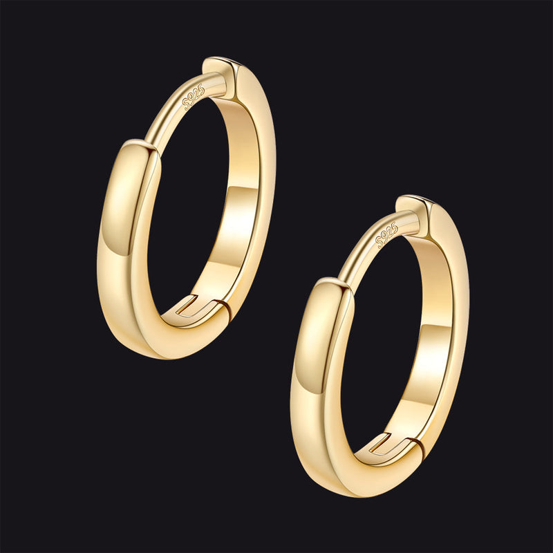 Classic Sterling Silver Huggie Hoop Earrings for