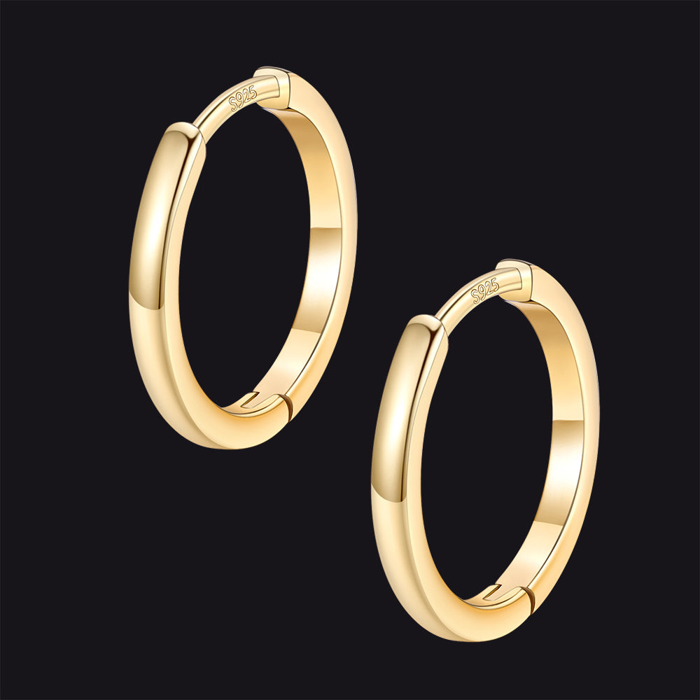 Classic Sterling Silver Huggie Hoop Earrings for