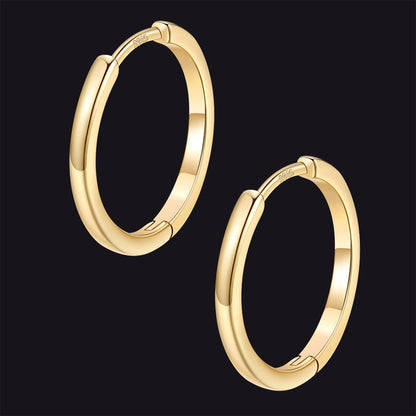 Classic Sterling Silver Huggie Hoop Earrings for