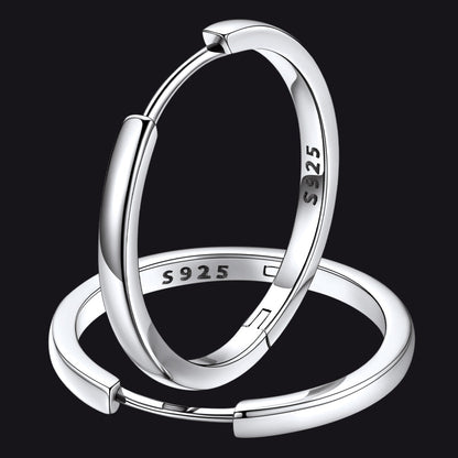 Classic Sterling Silver Huggie Hoop Earrings for