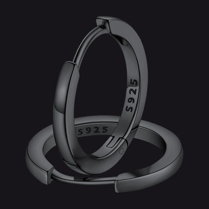 Classic Sterling Silver Huggie Hoop Earrings for