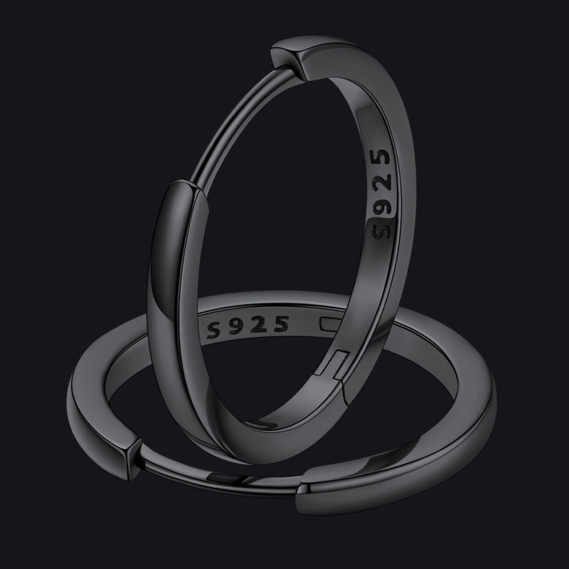 Classic Sterling Silver Huggie Hoop Earrings for
