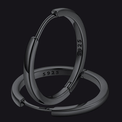 Classic Sterling Silver Huggie Hoop Earrings for