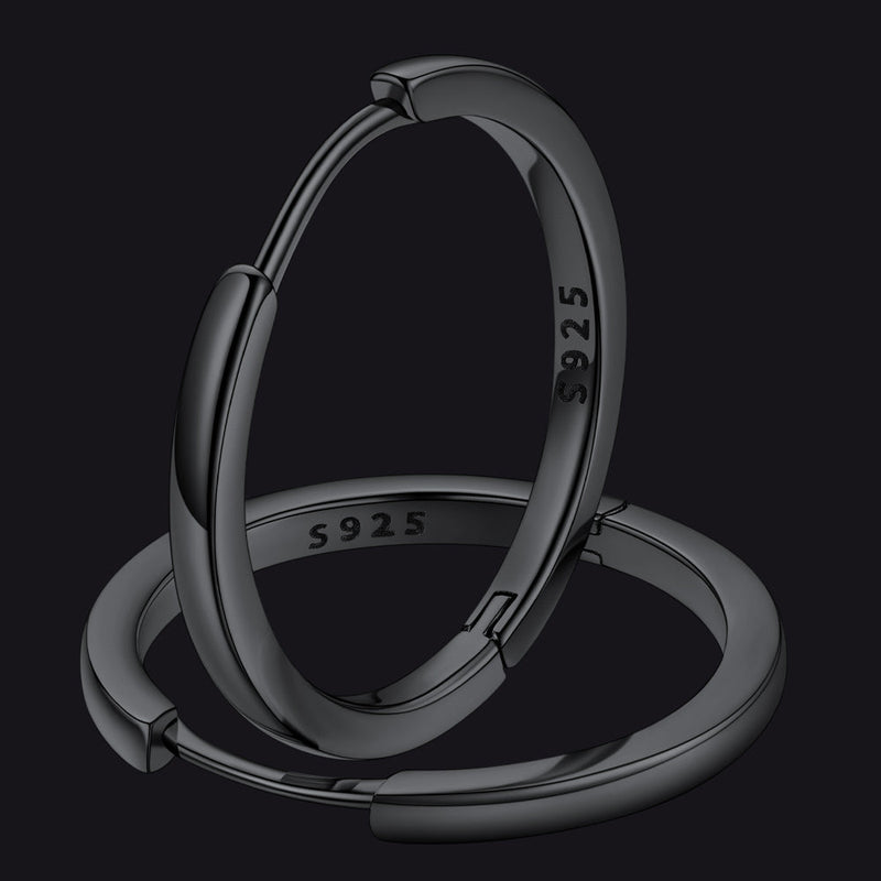 Classic Sterling Silver Huggie Hoop Earrings for