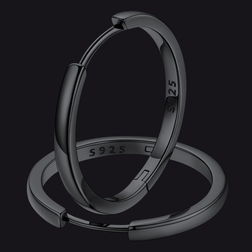 Classic Sterling Silver Huggie Hoop Earrings for