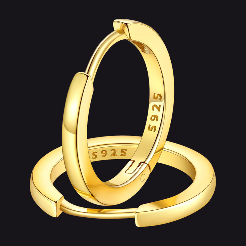 Classic Sterling Silver Huggie Hoop Earrings for