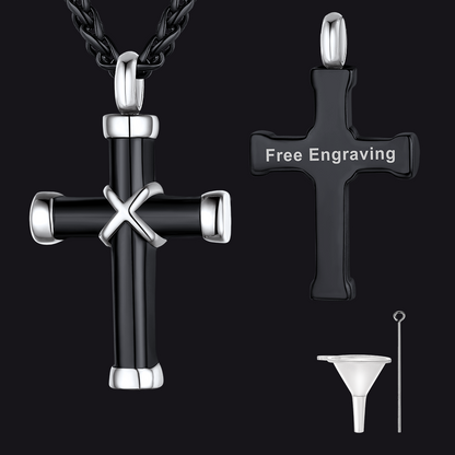Customized Cross Cremation Urn Necklace Memorial Jewelry for